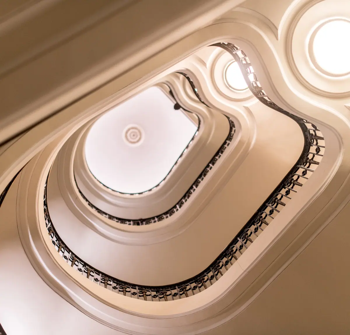 The staircase, seen from below