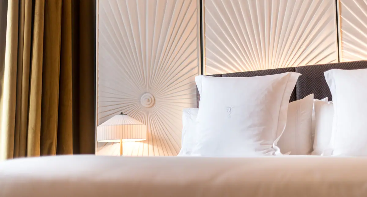 A bedroom of the hotel